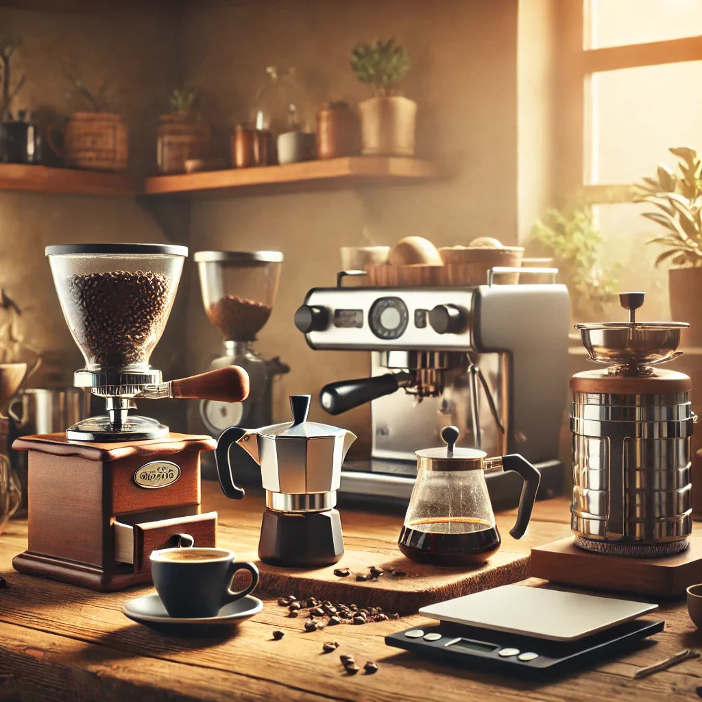 Making Coffee with Professional Coffee Equipment