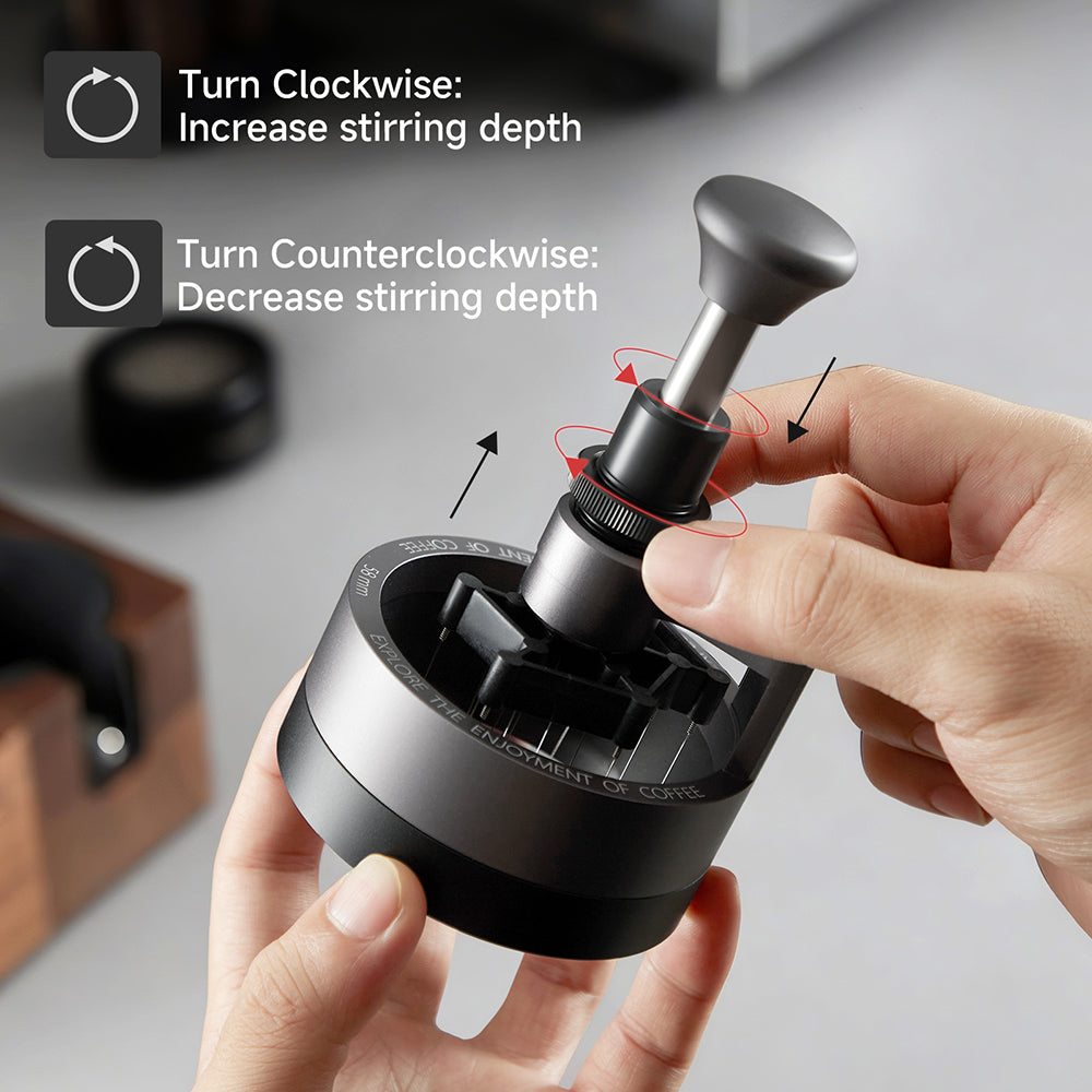 zeroHero Sword WDT Tool - Espresso Needle Distributor with Magnetic Base