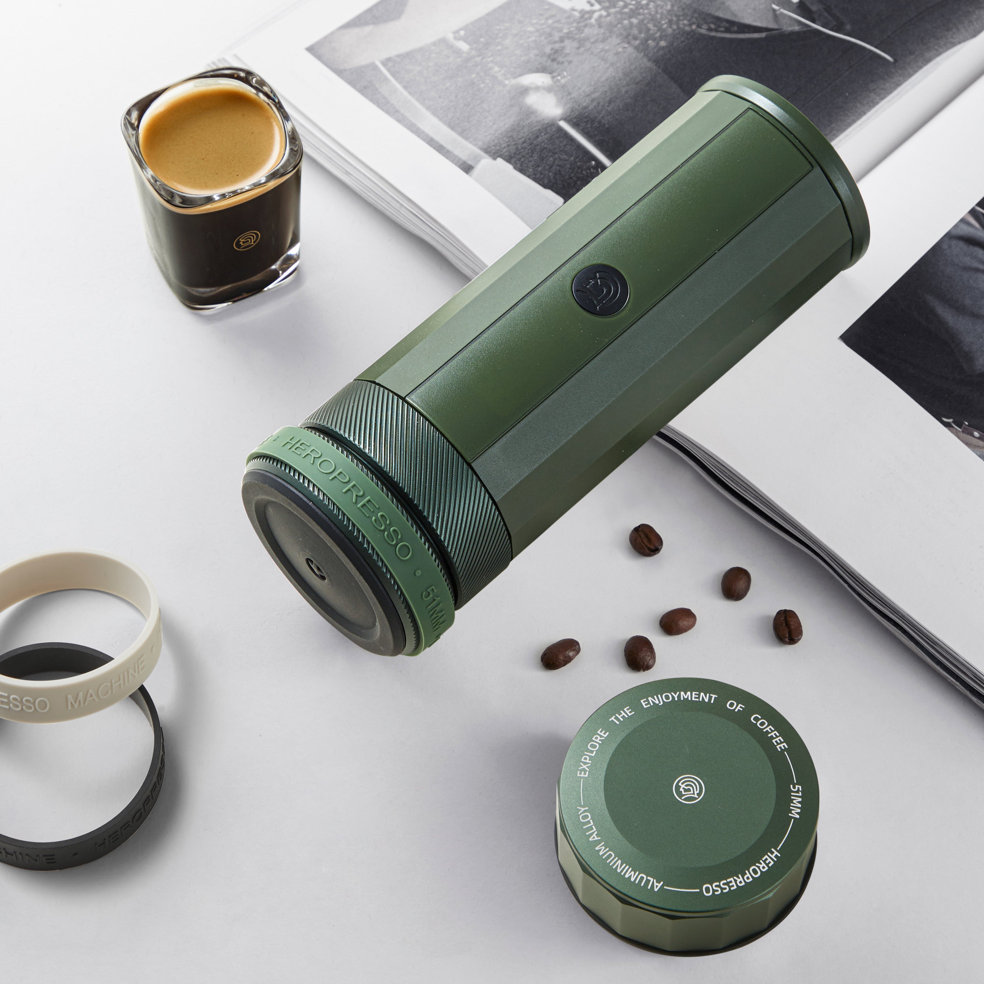 zeroHero Heropresso Pro Portable Espresso Maker - Electric Heating for Camping & Travel