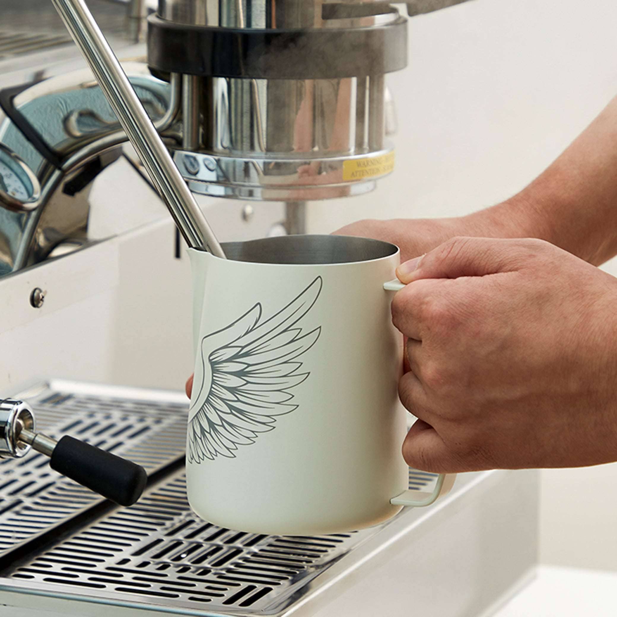 zeroHero Angel Milk Frothing Pitcher - Stainless Steel Jug for