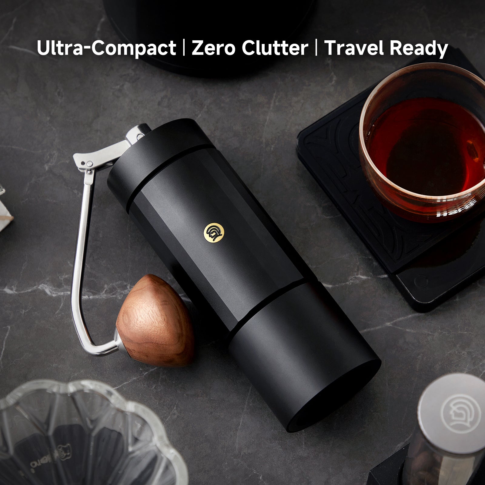 zeroHero Z4 Manual Coffee Grinder - High-Precision 48mm Seven-Core Burr Grinder for Espresso & Pour-Over