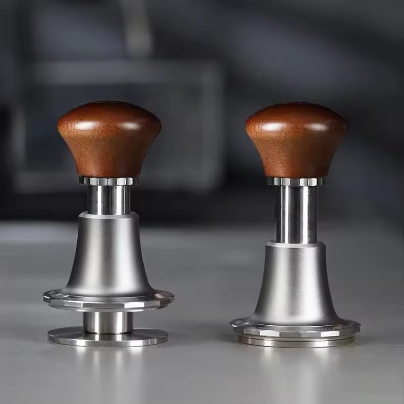 zeroHero 58.5mm Espresso Tamper, Calibrated Tamper with 30lbs Spring-Loaded Tamper,Premium Stainless Steel,Solid Wood,Stainless Steel Threaded Base Compatible with All 58mm Bottomless Portafilter - zerohero