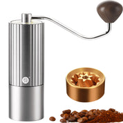 Manual Coffee Bean Grinder,zeroHero Hand Grinder with 6-Core CNC Stainless Steel Conical Burr,Double Bearing Positioning for Espresso,Pour Over,FrenchPress,Moka,Americano for Office Home Traveling - zerohero