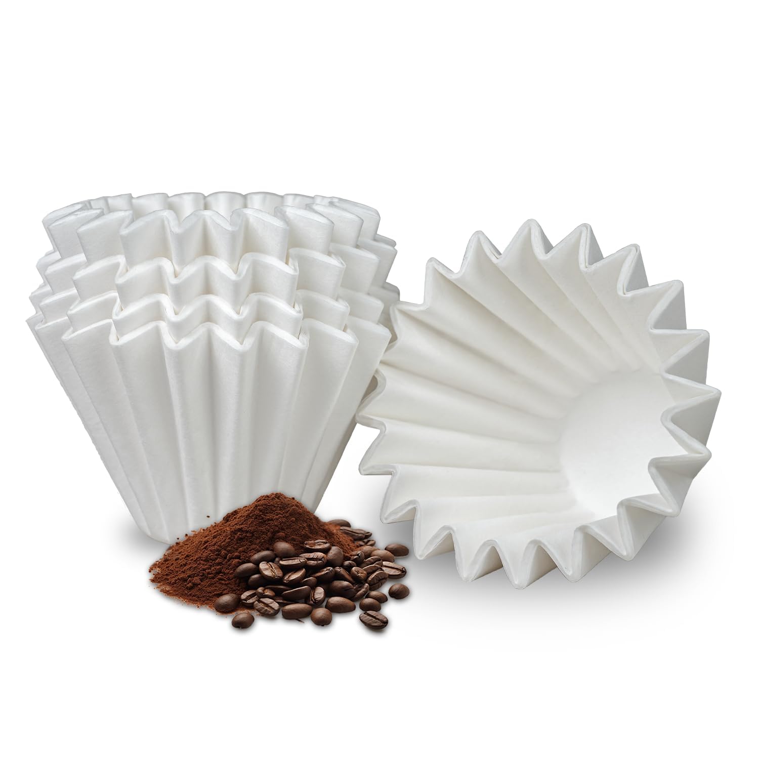 zeroHero 1-4 Cup White Coffee Filters, Pack of 50 Disposable Basket Paper Filters, Single Pour Over and Drip Coffee Makers for Home Commercial Coffee Dripper and Brewers - zerohero