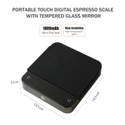 Portable Coffee Scale,zeroHero Digital Touch Espresso Scale with with Timer,2kg/0.1g High Precision,Rechargeable 1800mAh Battery Tempered Glass Mirror for Kitchen/Baking/Cooking/Outdoor/Travel - zerohero