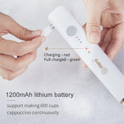 Milk Frother, Rechargeable hand-Held Electric Milk Frother 3 Adjustable USB Charging Can Be Used for Bulletproof Coffee Protein Drinks Matcha Coffee - zerohero