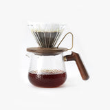 zeroHero Hammered Pour-over Coffee Set - Walnut Handle Kettle & Wood Dripper