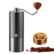 Manual Coffee Bean Grinder,zeroHero Hand Grinder with 6-Core CNC Stainless Steel Conical Burr,Double Bearing Positioning for Espresso,Pour Over,FrenchPress,Moka,Americano for Office Home Traveling - zerohero