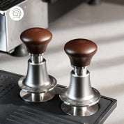 zeroHero 58.5mm Espresso Tamper, Calibrated Tamper with 30lbs Spring-Loaded Tamper,Premium Stainless Steel,Solid Wood,Stainless Steel Threaded Base Compatible with All 58mm Bottomless Portafilter - zerohero