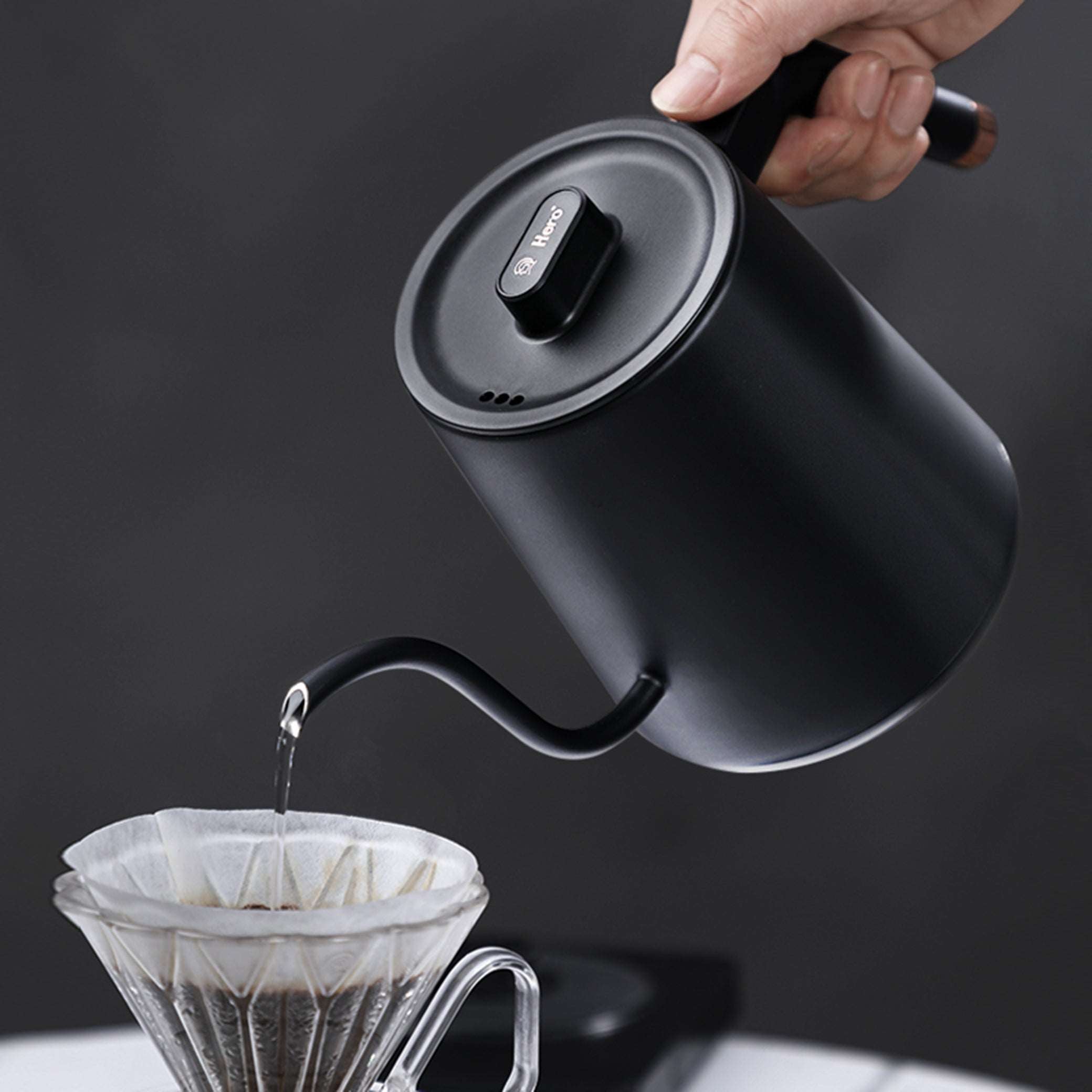 zeroHero Electric Coffee Gooseneck Kettle  – UK & US Plug Compatible 900ml