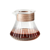 zeroHero Melody Glass Coffee Server - 450ml Fluted Carafe with Bamboo Grip